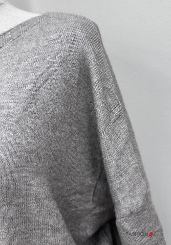 long sleeve Sweater with pockets boat neckline - ph 3