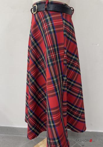 Gonna vita alta Fantasia tartan con cintura - ph 3