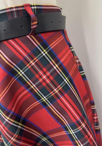 Gonna vita alta Fantasia tartan con cintura - ph 4