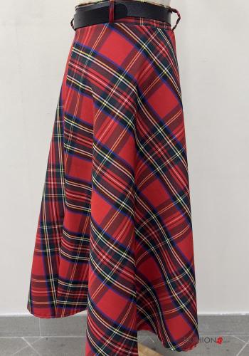 Gonna vita alta Fantasia tartan con cintura - ph 5