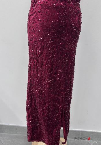 Gonna lungo con spacco con paillettes con elastico - ph 2