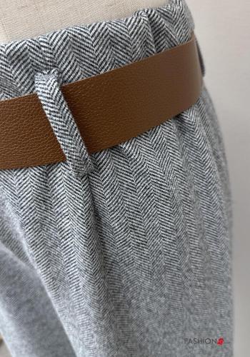 wide leg Hose mit Gürtel - ph 4