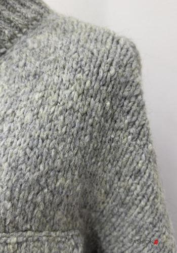 long sleeve Wool Mix Cardigan Rollneck with pockets with buttons - ph 3