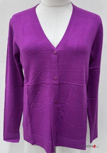 long sleeve Cardigan with buttons with v-neck - ph 2