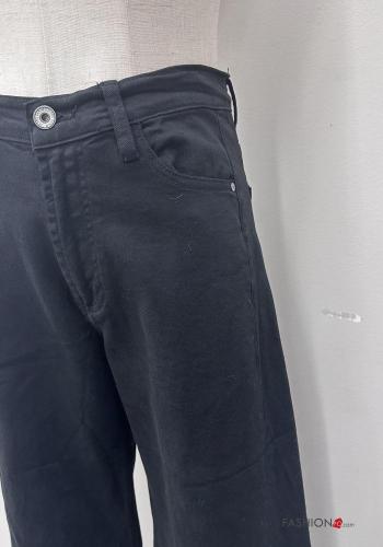 ausgestellte Hose aus Baumwolle mit Knöpfen mit Reißverschluss mit Taschen - ph 3
