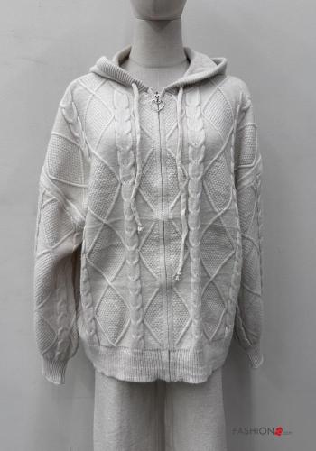 Embroidered long sleeve Co-ord with zip with elastic with hood - ph 3