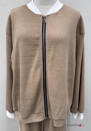 Ribbed crew neck Co-ord with zip with elastic - ph 2