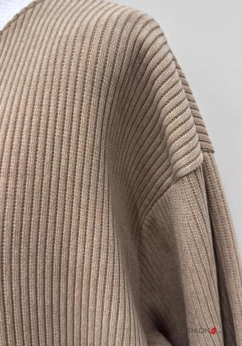 Ribbed crew neck Co-ord with zip with elastic - ph 6