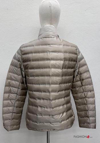 gesteppt Daunenjacke Rollkragen- mit Reißverschluss mit Taschen - ph 4