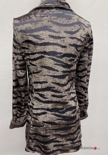 Animal print Blazer with buttons with lining with pockets - ph 4