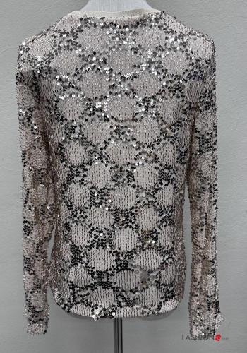 Blouse manches longues col rond à paillettes - ph 5