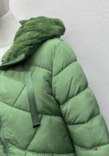 quilted Puffer Jacket with pockets with hood with zip - ph 5