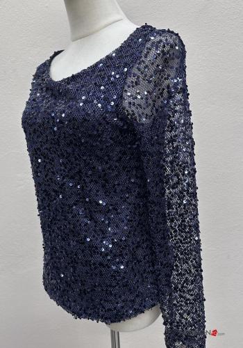 tulle crew neck Blouse with sequins - ph 5