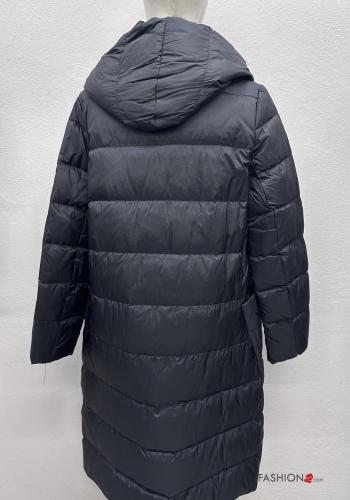 Casaco acolchoado reversível Padrão Estampado com bolsos com botões com capuz - ph 4