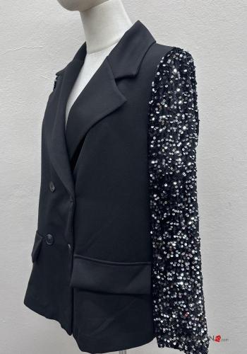 Blazer abotoamento duplo com lantejoulas com botões - ph 5