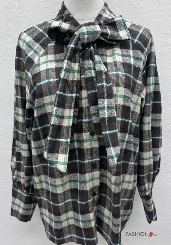 Tartan Cotton Shirt with buttons with bow - ph 2