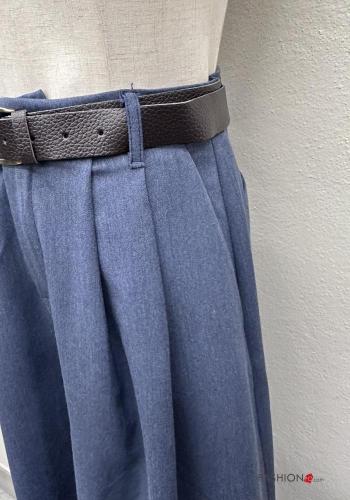 Pantalone vita alta wide leg con cintura con tasche - ph 3
