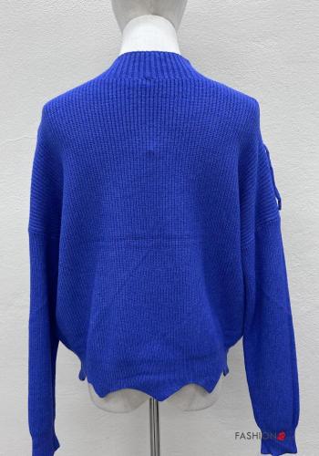 Maglione in Cotone maniche lunghe girocollo con frange - ph 5