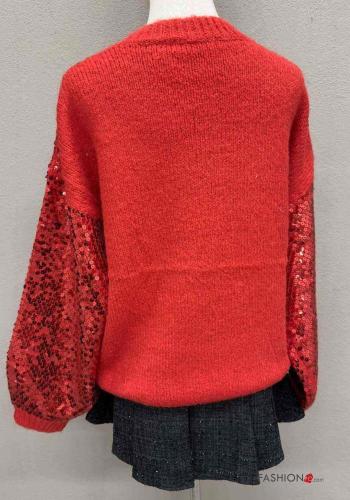 Maglione maniche lunghe girocollo con paillettes - ph 5