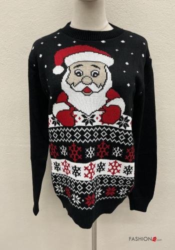 Maglione in Misto Lana maniche lunghe girocollo Fantasia natalizia - ph 2