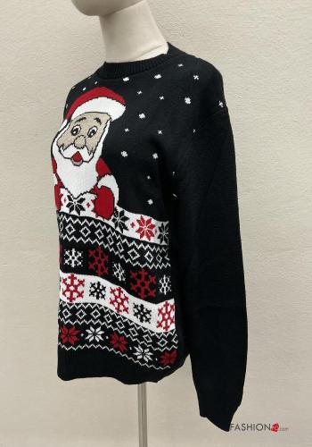 Maglione in Misto Lana maniche lunghe girocollo Fantasia natalizia - ph 4