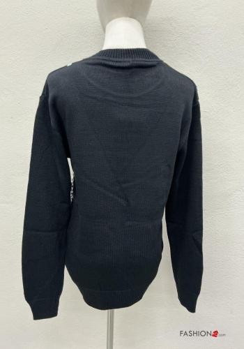 Maglione in Misto Lana maniche lunghe girocollo Fantasia natalizia - ph 5