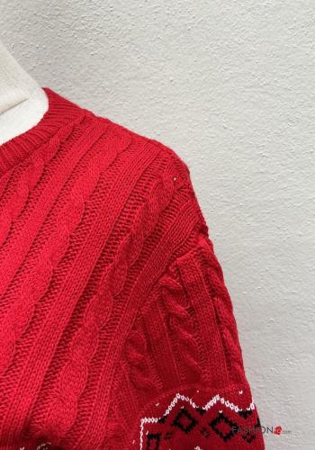Maglione in Misto Lana maniche lunghe girocollo Fantasia natalizia - ph 3