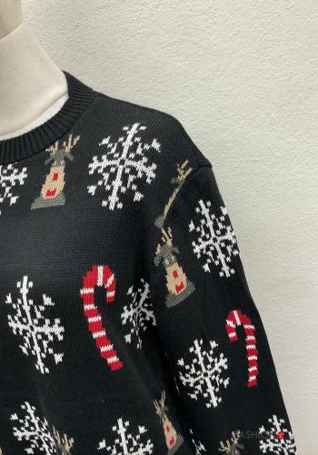 Maglione in Misto Lana maniche lunghe girocollo Fantasia natalizia - ph 3