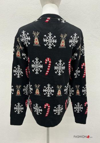 Maglione in Misto Lana maniche lunghe girocollo Fantasia natalizia - ph 5