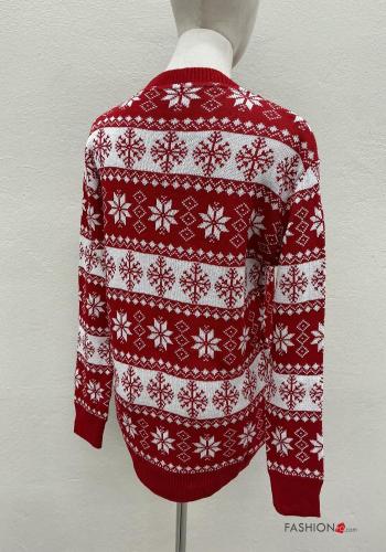 Maglione in Misto Lana maniche lunghe girocollo Fantasia natalizia - ph 5