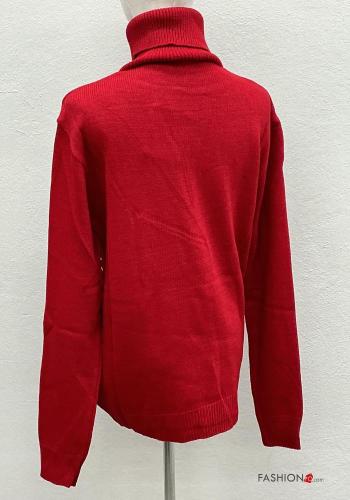 Maglione in Misto Lana maniche lunghe Fantasia natalizia a collo alto - ph 5