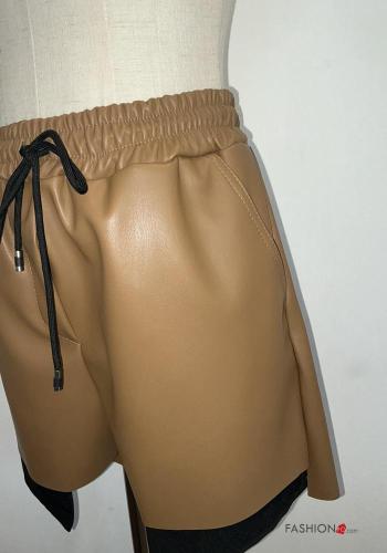 faux leather Shorts with pockets with elastic - ph 3