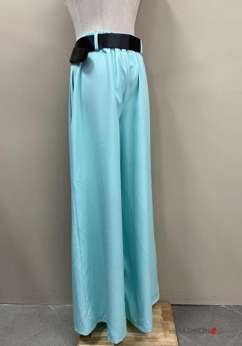 Pantalone vita alta wide leg con cintura con tasche - ph 2