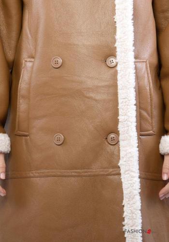 Cappotto doppio petto maniche lunghe con bottoni con tasche - ph 2
