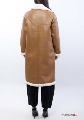 Cappotto doppio petto maniche lunghe con bottoni con tasche - ph 3