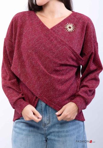 Maglione maniche lunghe asimmetrico scollo a V - ph 1