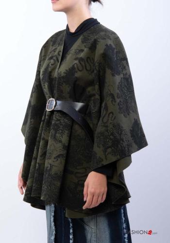 Poncho Imprimé animal avec ceinture à col en V - ph 2