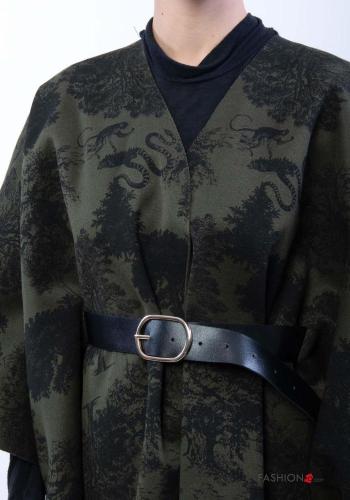 Poncho Imprimé animal avec ceinture à col en V - ph 4