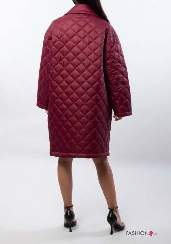 lange ärmel gesteppt Mantel mit Knöpfen mit Taschen - ph 3