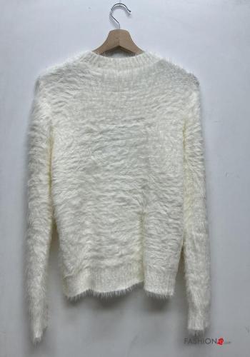 lange ärmel u-boot ausschnitt Strickpullover - ph 4