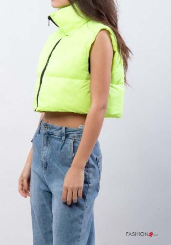 Plumífero sin mangas corto de cuello alto con cremallera - ph 2