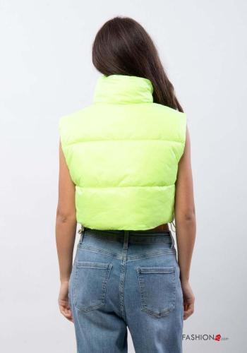 Plumífero sin mangas corto de cuello alto con cremallera - ph 3