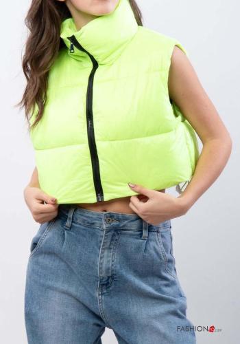 Plumífero sin mangas corto de cuello alto con cremallera - ph 4