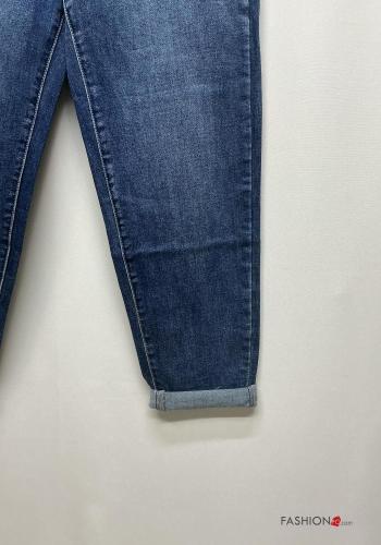 Jeans in Cotone denim con catena con zip con bottoni con tasche - ph 3