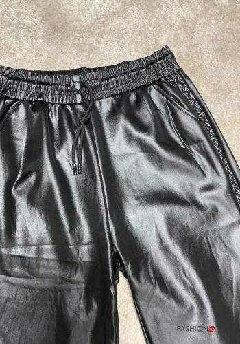 Pantalon faux cuir avec élastique - ph 3