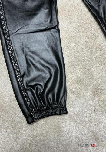 Pantalon faux cuir avec élastique - ph 4
