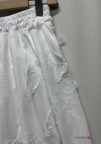 Gonna in Cotone Fantasia ricamata con elastico - ph 2