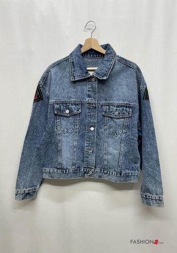 Blusão em Algodão denim com gola com botões com bolsos - ph 2