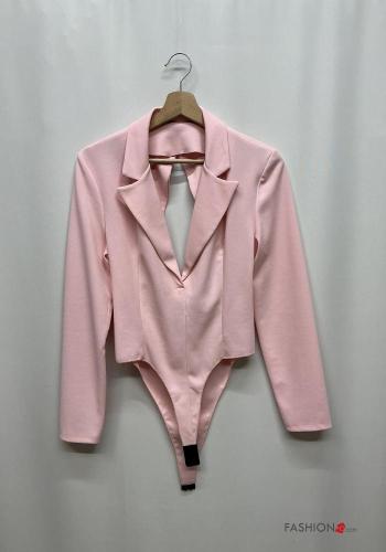 Body scollato sulla schiena maniche lunghe con colletto - ph 2