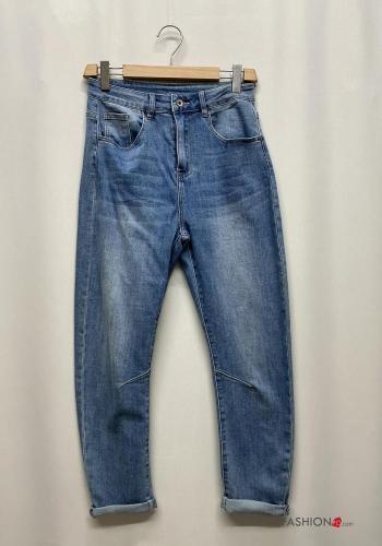 Jeans in Cotone con tasche con bottoni con zip - ph 2